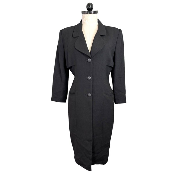 Tahari Jackets & Blazers - Vintage Tahari Wool Blend Notch Collar Trench Coat Women's 8